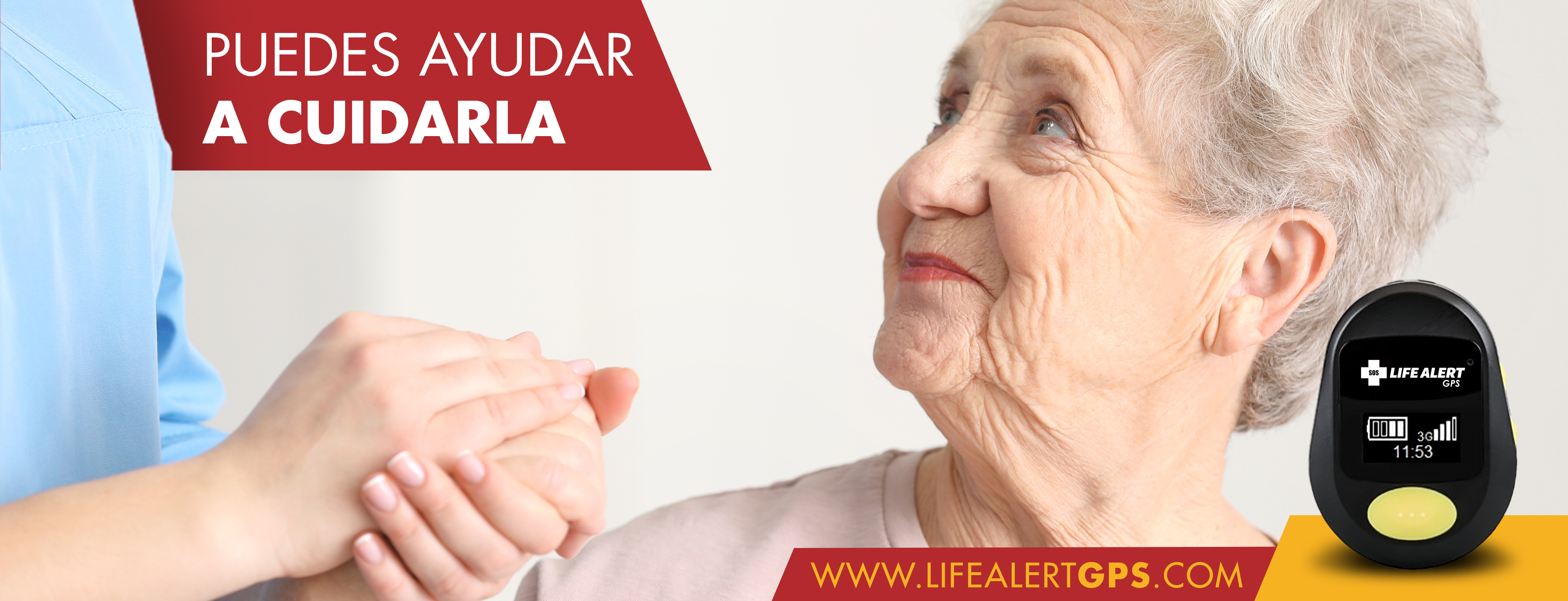 Banner de Emergencia fuera de casa Life Alert GPS